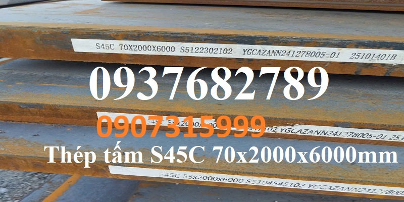 Thép tấm C45( S45C) dày 70mm