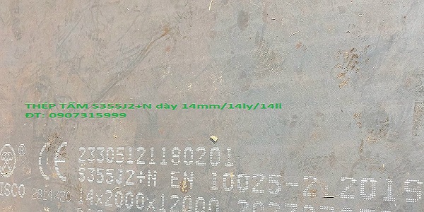 Thép tấm S355J2+N dày 14ly/14mm/14li 