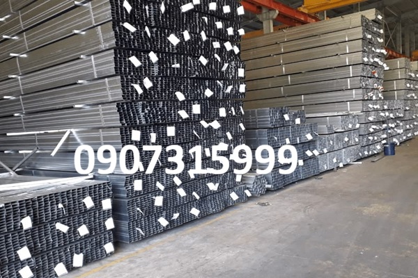 Thép hộp mạ kẽm 25x50x2.3mm Thép hộp mạ kẽm 25x50x2.3mm