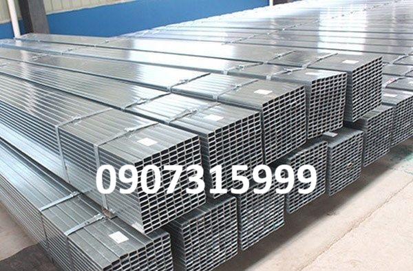 Thép hộp mạ kẽm 25x50x1.2mm Thép hộp mạ kẽm 25x50x1.2mm