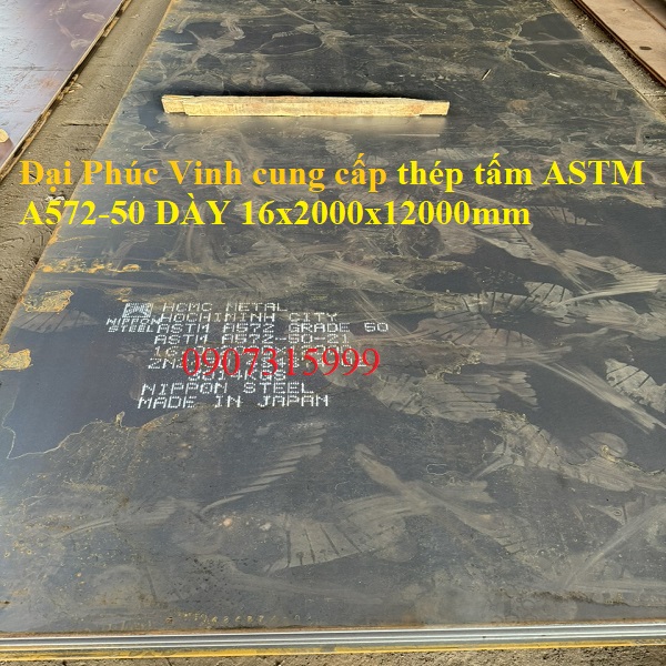 Thép tấm ASTM A572 GR50 dày 16ly/16li Nhật Bản