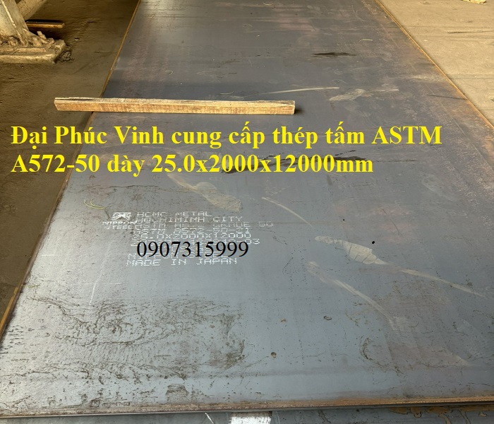 Thép tấm ASTM A572 GR50 dày 25ly/25li/25mm Nhật Bản